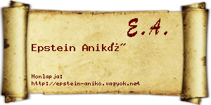 Epstein Anikó névjegykártya